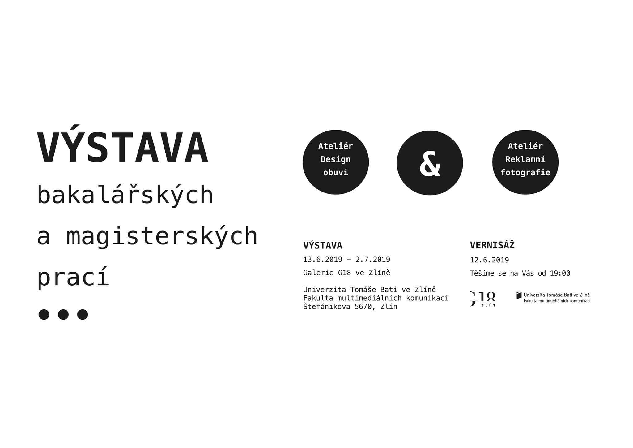 Výstava bakalářských a magisterských prací ateliérů Design obuvi a Reklamní fotografie